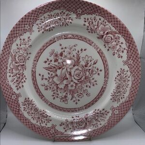 Wood & Sons Kew Pink Pattern - Made in England - 2 Dinner Plates